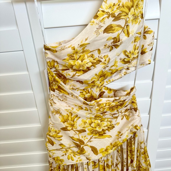 NWT Zimmermann Golden Asymmetric Dress Yellow Toile Floral Size 1 Small 4-6 $895 - Picture 12 of 15